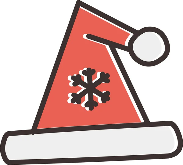 Čepice Vánoční Zimní Ikona Ručně Kresleném Stylu — Stockový vektor