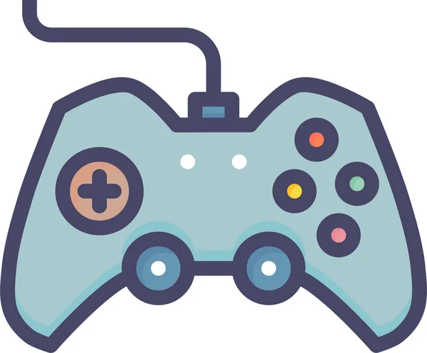 Contrôleur Gamepad Icône Jeu Dans Style Filledoutline — Image vectorielle