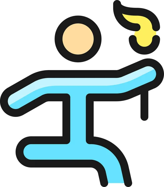 Иконка Филдэконтур Олимпийских Играх Стиле Филдэконлайн — стоковый вектор
