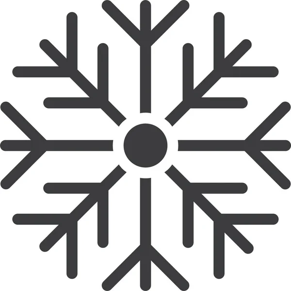 Christmas Cold Frost Icon Solid Style — Stock Vector