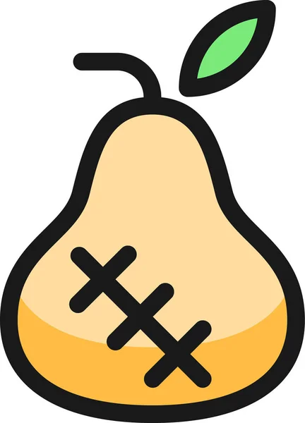 Gmo Food Pear Icon ในสไตล บรรท — ภาพเวกเตอร์สต็อก