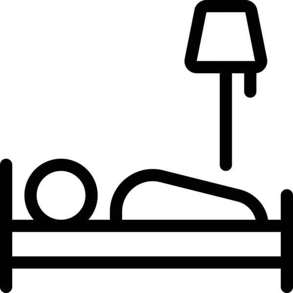 床上用品装饰图标 轮廓风格 — 图库矢量图片