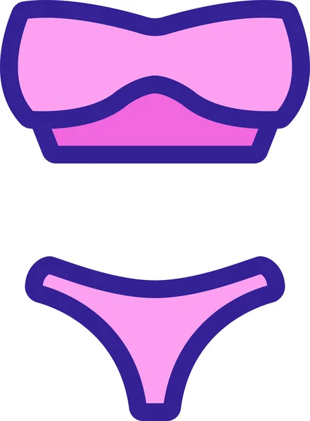 Vêtements Bikini Icône Féminine — Image vectorielle