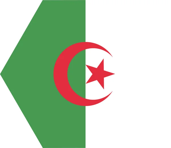 Algérie Icône Pays Algérien Dans Style Plat — Image vectorielle