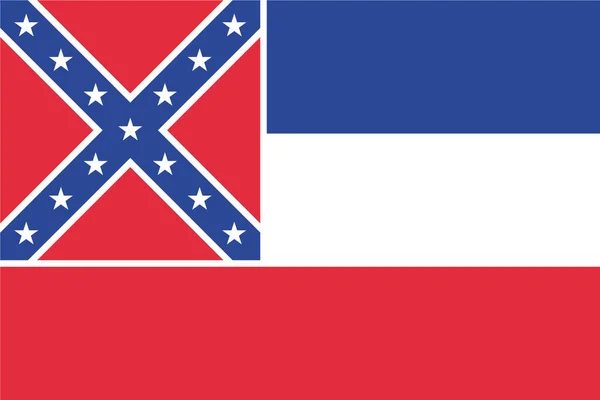 Amerikaanse Vlag Mississippi Pictogram Platte Stijl — Stockvector