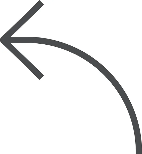Flèche Direction Gauche Icône Dans Style Contour — Image vectorielle