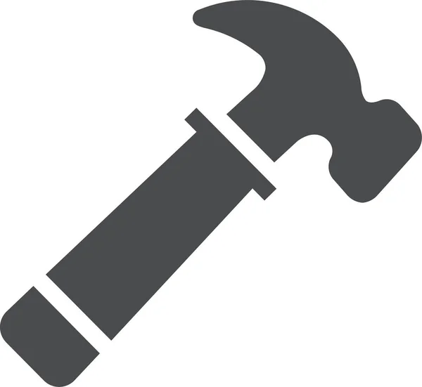 Hammer Build Construct Icon Solid Style — Stock Vector