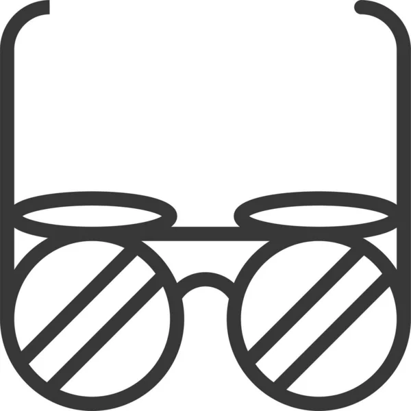 Icono Gafas Moda Ropa Estilo Esquema — Archivo Imágenes Vectoriales