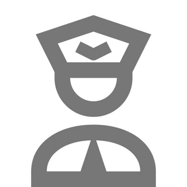 Значок Полицейского Аватара Стиле Наброска — стоковый вектор