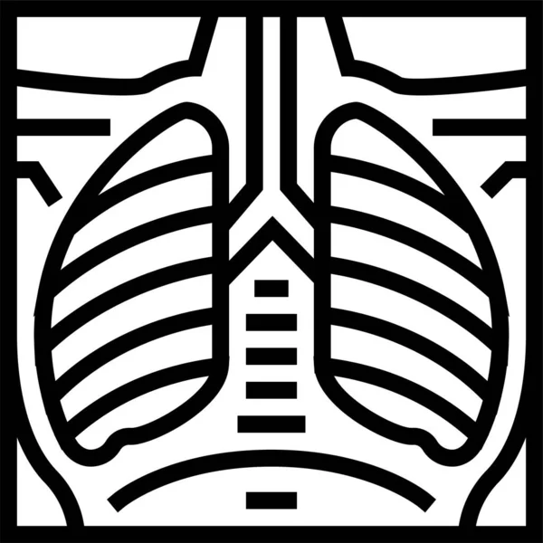 Pulmones Icono Rayos Estilo Del Esquema — Archivo Imágenes Vectoriales