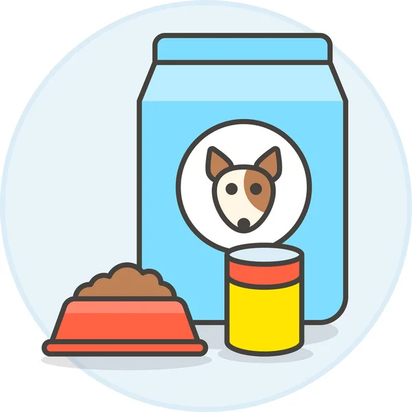 Animal Bag Bowl Icono Categoría Mascotas — Archivo Imágenes Vectoriales