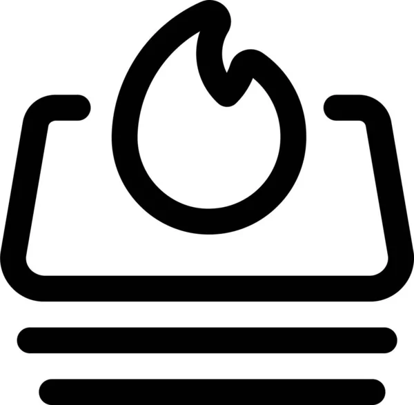 Ikona Ognia Spalić Ogień Stylu Zarysu — Wektor stockowy