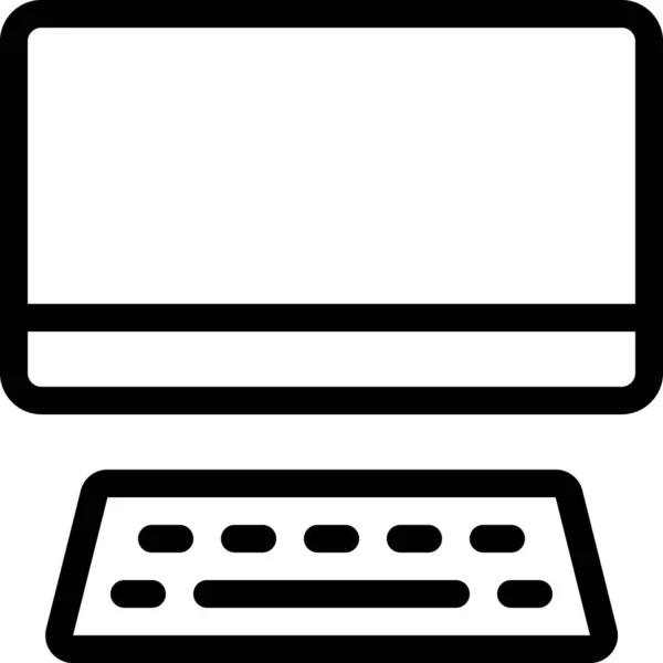 Computer Desktop Gerät Symbol Umrissstil — Stockvektor
