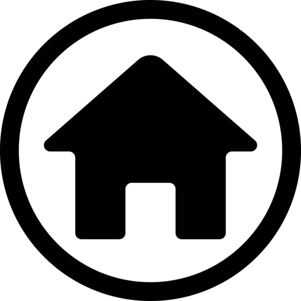 Икона Дома Твердом Стиле — стоковый вектор