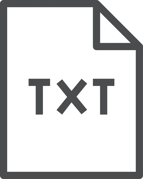 Archivo Txt Icono Del Documento Estilo Esquema — Archivo Imágenes Vectoriales