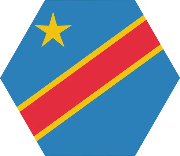 Congo Pays Icône Démocratique Style Plat — Image vectorielle