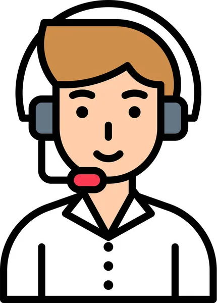 Avatar Ícone Trabalho Call Center — Vetor de Stock