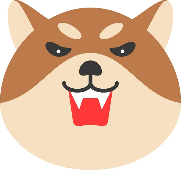 Animal Perro Emoticono Icono Estilo Plano — Vector de stock