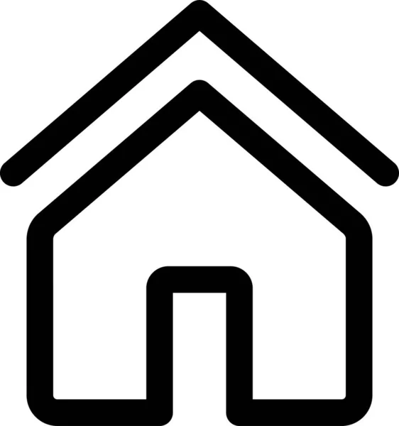 Home Door Map Symbol Umrissstil — Stockvektor