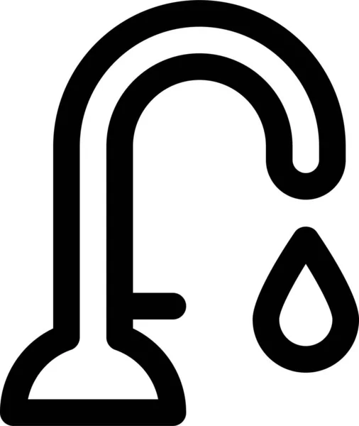 Значок Краплі Водного Фонтану Контурному Стилі — стоковий вектор