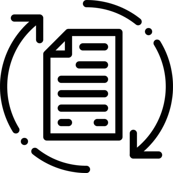 Contract Cyclus Document Pictogram Grote Lijnen Stijl — Stockvector