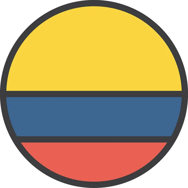 Colombia Icono Del País Colombiano Estilo Filledoutline — Vector de stock