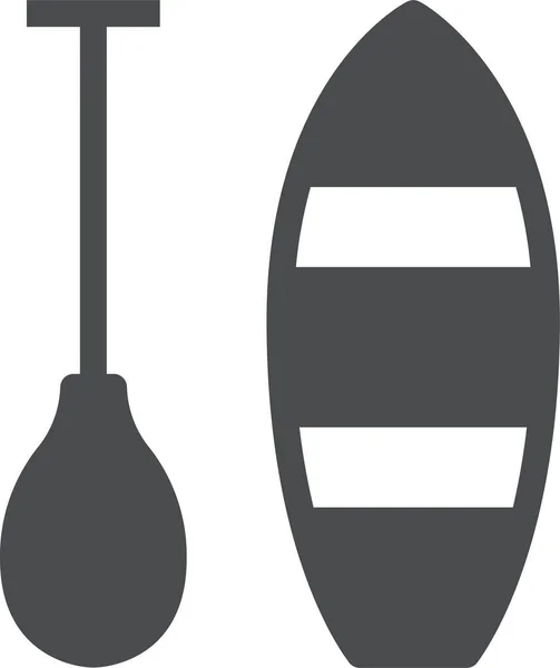 Canoë Bateau Bateau Icône Navigation Dans Style Solide — Image vectorielle
