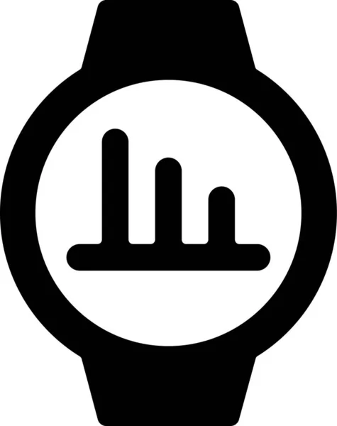 Έξυπνο Ρολόι Κύκλο Εικονίδιο Στερεό Στυλ — Διανυσματικό Αρχείο