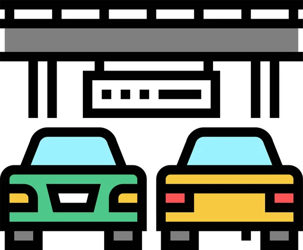 Bridge Traffic Jam Icon — Stock Vector