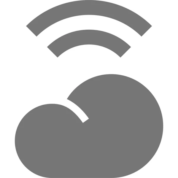 Icona Del Segnale Wifi Cloud Stile Solido — Vettoriale Stock