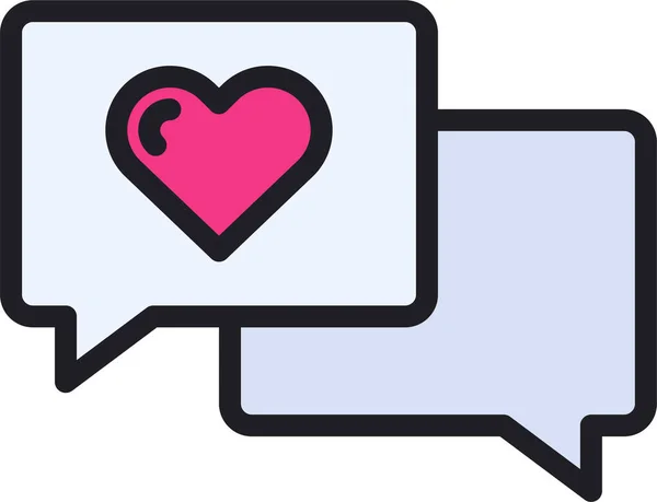 Chat Comunicación Amor Icono Filledoutline Estilo — Archivo Imágenes Vectoriales