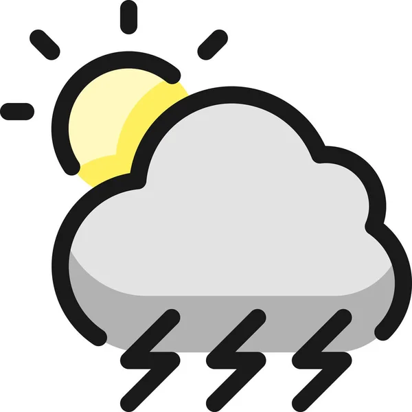 Weather Thunder Filledoutline Icon Filledoutline Style — Stock Vector