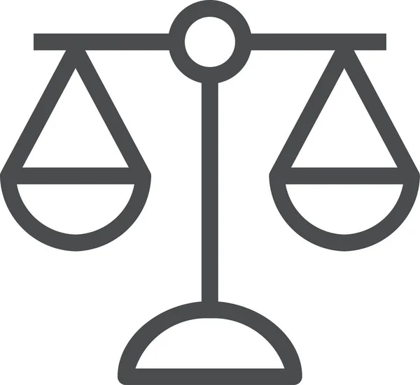 Ζυγαριά Ισορροπία Εικονίδιο Δικαιοσύνης Στυλ Περίγραμμα — Διανυσματικό Αρχείο