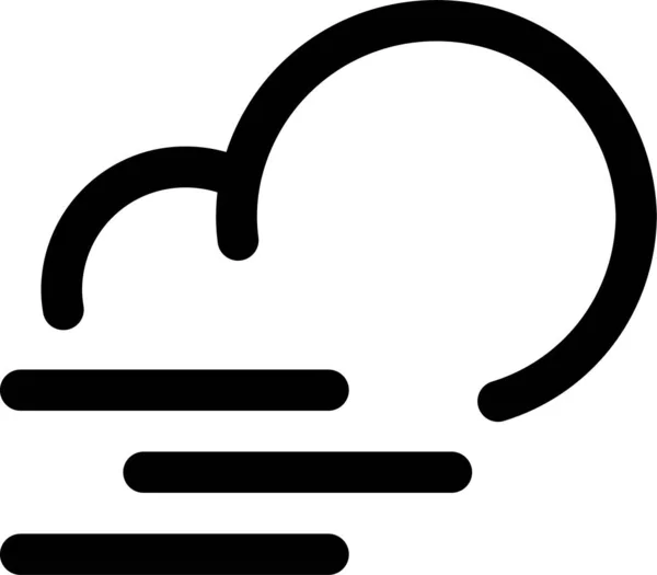 Іконка Метео Хмарного Вітру Контурному Стилі — стоковий вектор