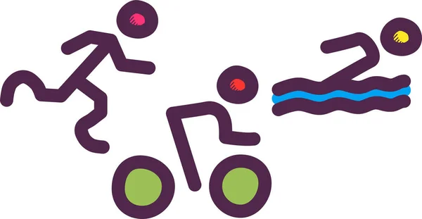 Αθλητική Ποδηλασία Ολυμπιακών Εικονίδιο Fillledskip Στυλ — Διανυσματικό Αρχείο