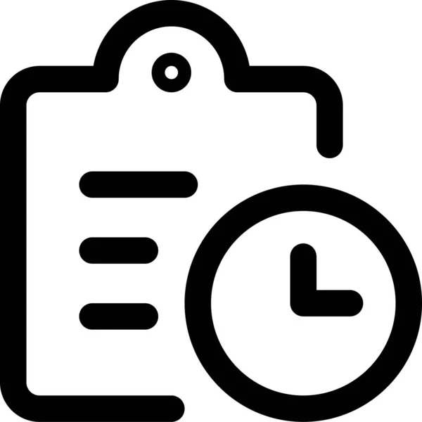 Lista Tareas Icono Reloj Estilo Esquema — Archivo Imágenes Vectoriales