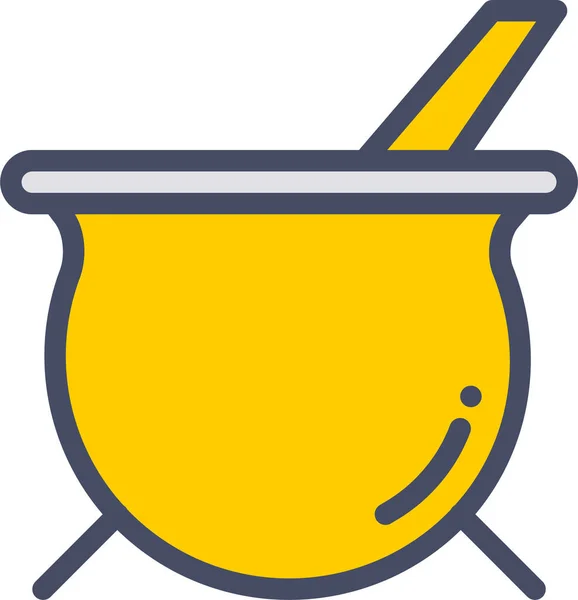 Cauldron Cook Kitchen Icon Filledoutline Style — Stock Vector