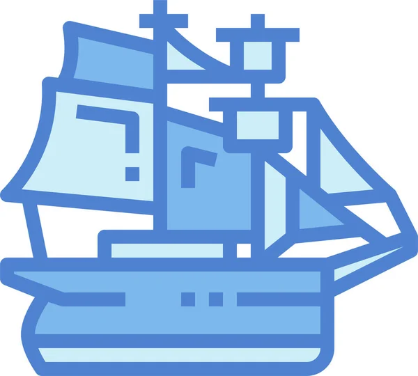 Barquentine Båt Ship Icon Fordonslägestransportkategori — Stock vektor