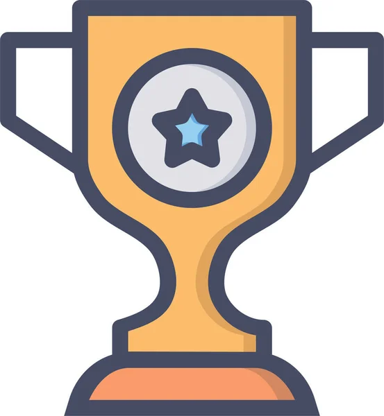 Dosáhnout Ikony Vítěz Ocenění Vyplněném Stylu Osnovy — Stockový vektor