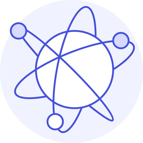 Ikona Energii Elektronów Atomowych Stylu Wypełnionego Zarysu — Wektor stockowy