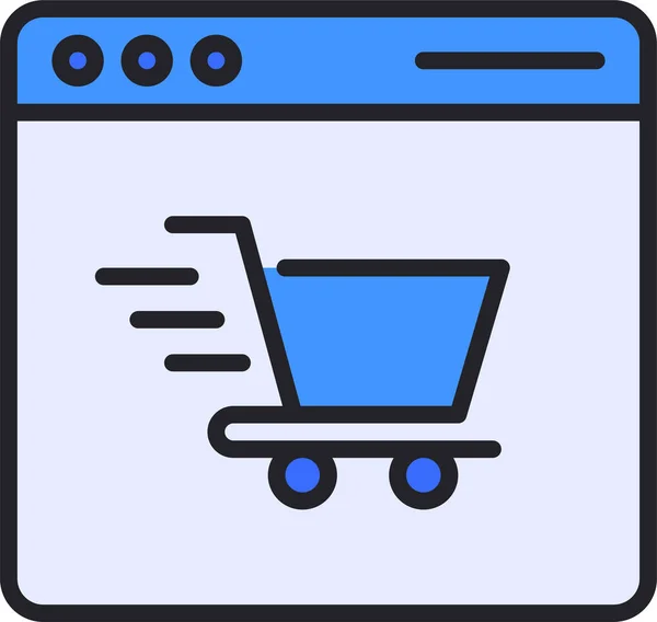 Commerce Shopping Web Ikone Umrissstil — Stockvektor