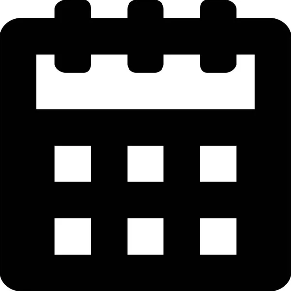 Calendario Icona Glifo Solido Stile Solido — Vettoriale Stock
