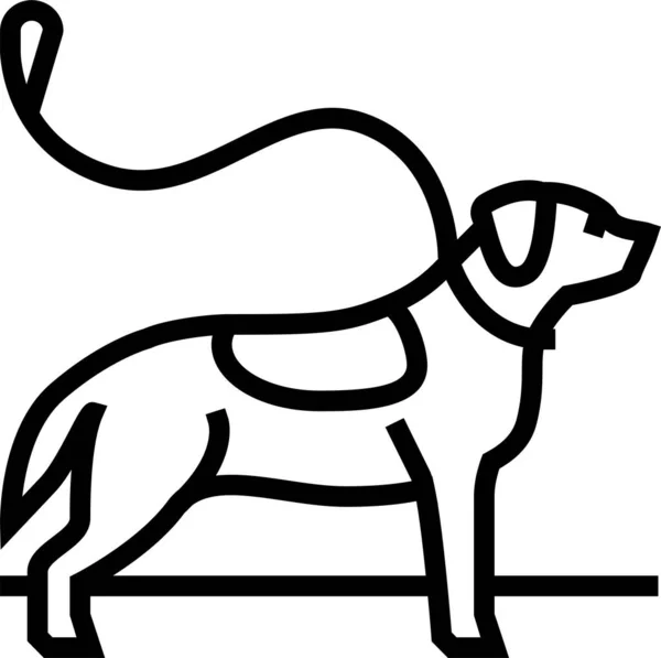 Hälla Hund Ikon Kontur Stil — Stock vektor