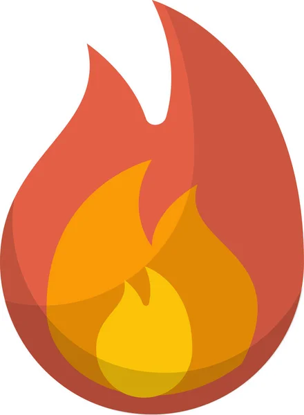 Flamme Feu Icône Plate Dans Style Plat — Image vectorielle