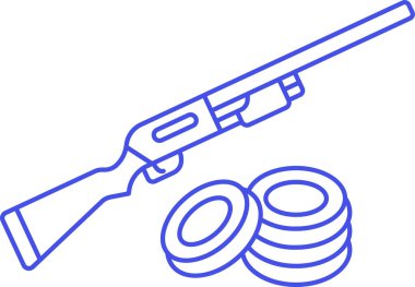 disc equipment firearm icon in outline style clipart