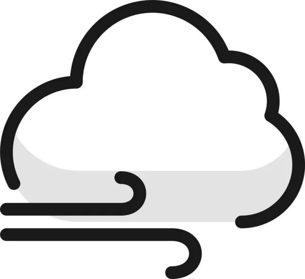Піктограма Заповненої Лінії Вітрової Хмари Стилі Заповненої Лінії — стоковий вектор