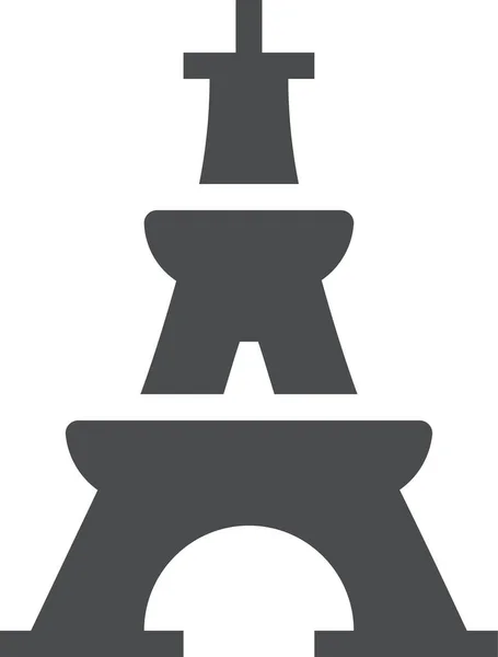 Icono Torre Eiffel Estilo Sólido — Vector de stock