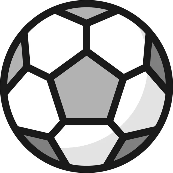 Pelota Fútbol Rellenesbozo Icono Estilo Filledoutline — Vector de stock