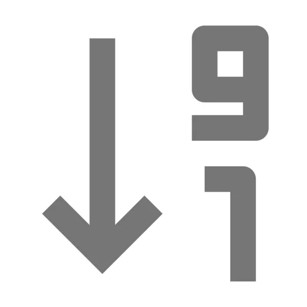 Arrow Descending Numbers Icon Outline Style — Stock Vector