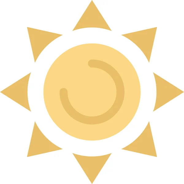 Beach Shinning Sun Icon Summer Category — Stock Vector